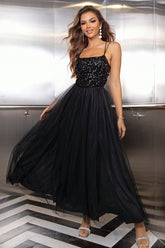Lace-Up Backless Mesh Dress Black OutfitFlow